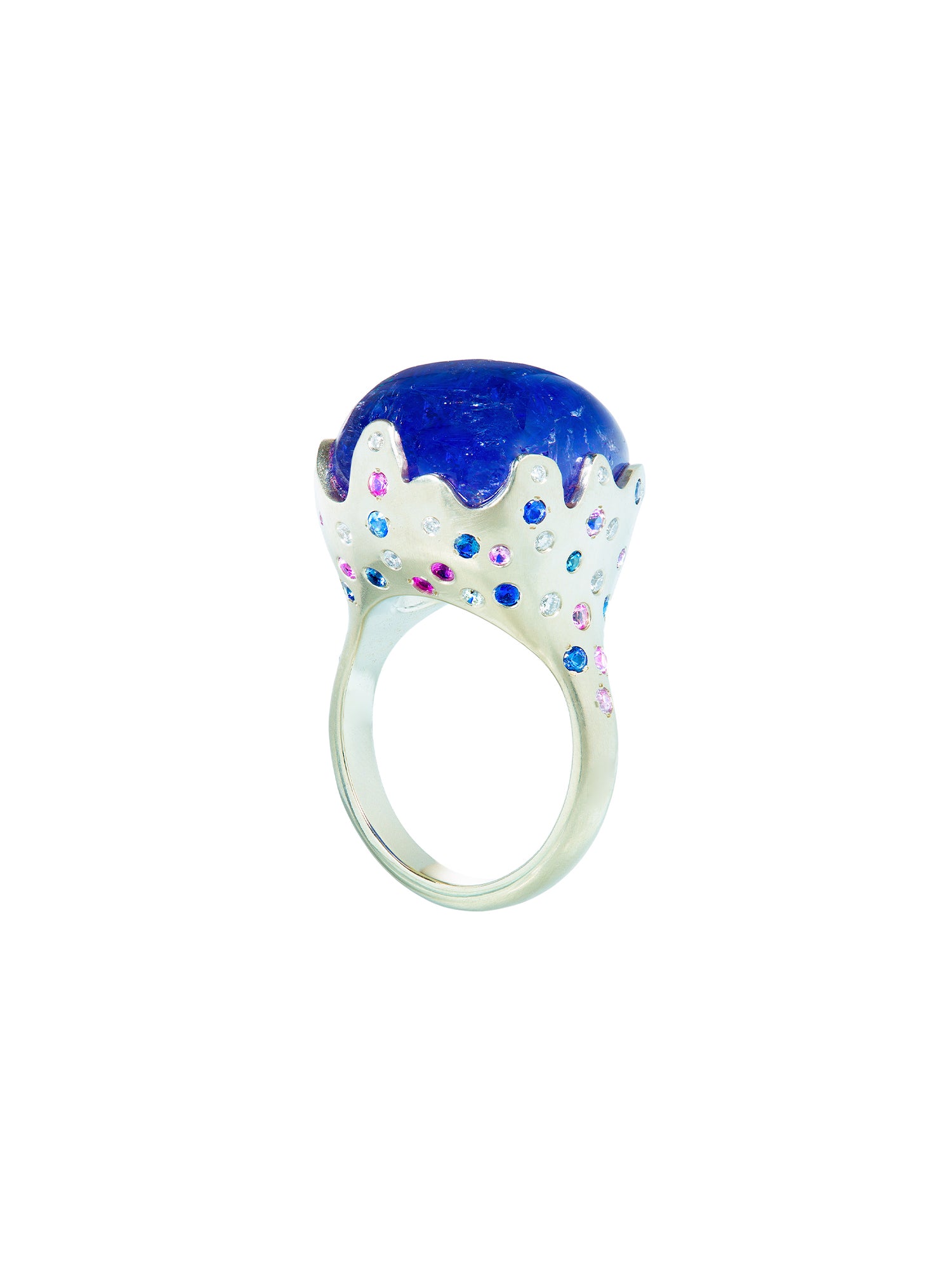 Blue Tanzanite Flame Ring