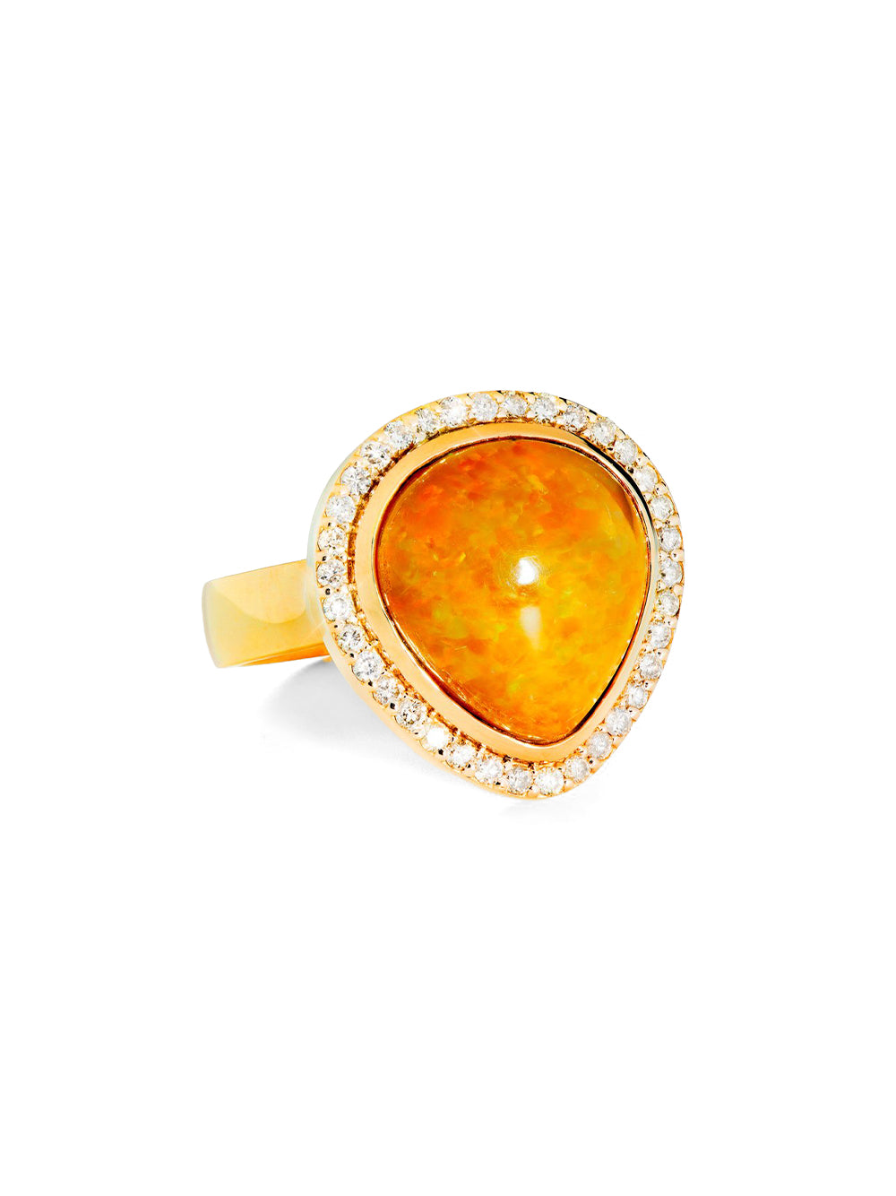 Yellow Pear Opal Ring