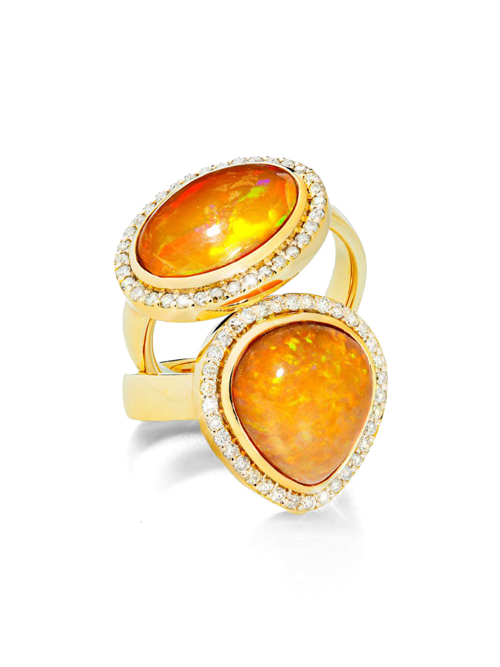 Yellow Pear Opal Ring