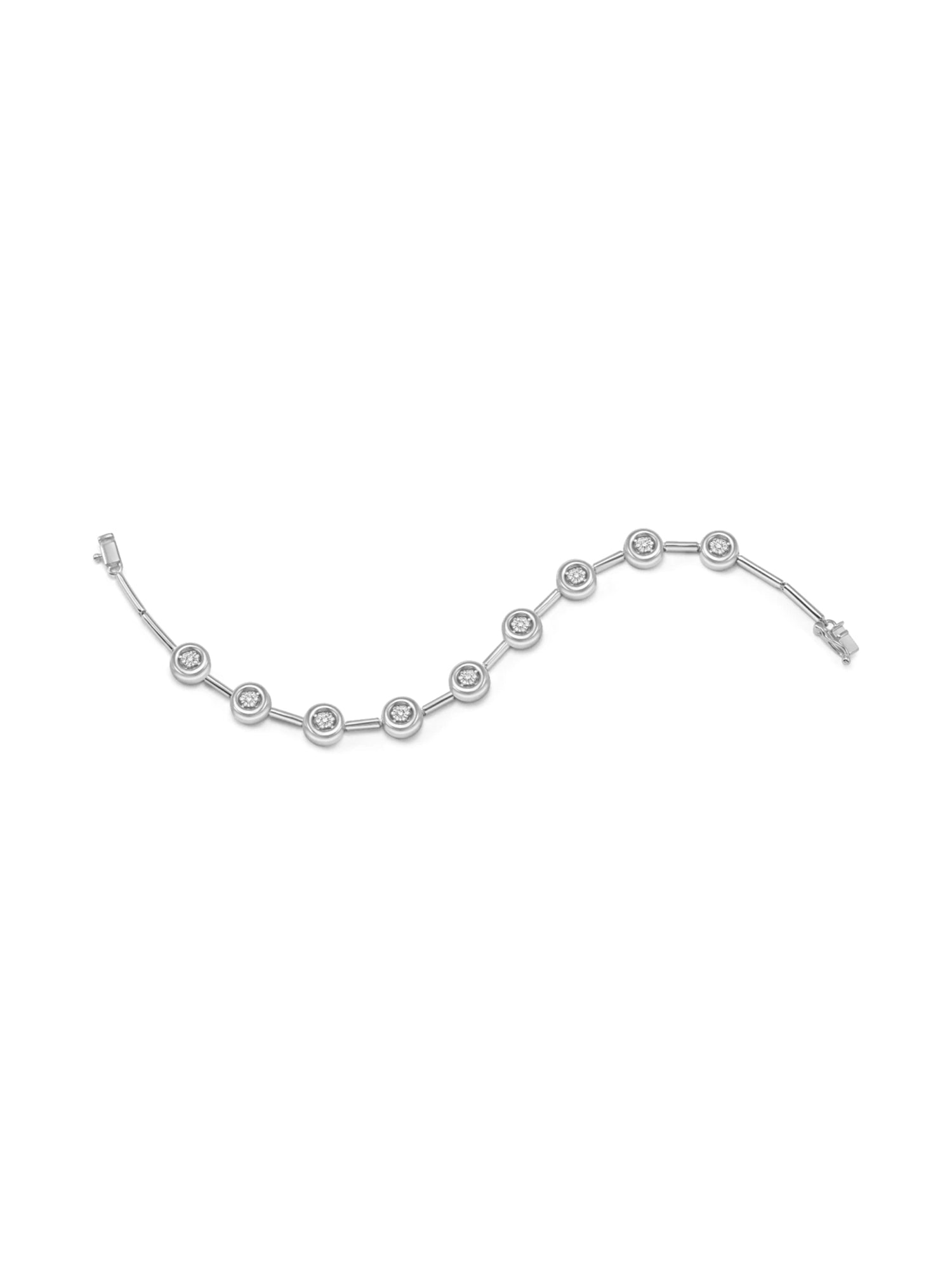 White Gold Bezel Set Diamond Bracelet