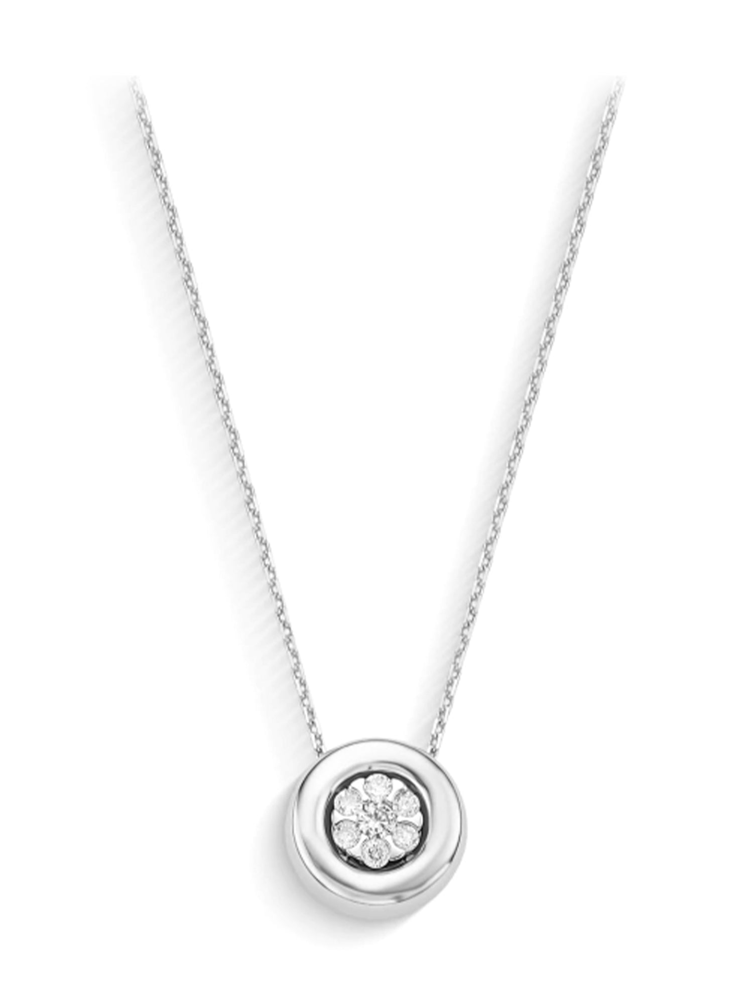 White Gold Bezel Set Diamond Necklace
