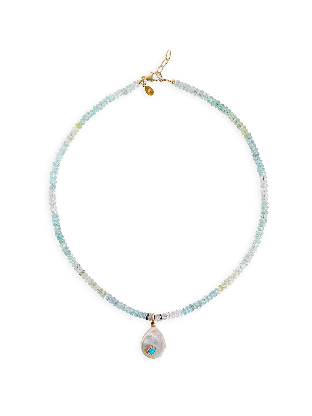 Gemburst Diamond Aquamarine Necklace