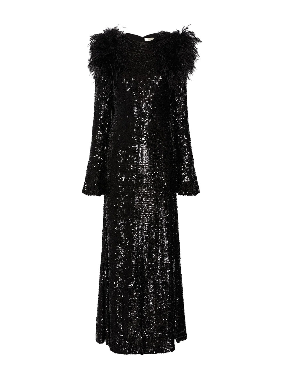 Sequin Dress With Feathers