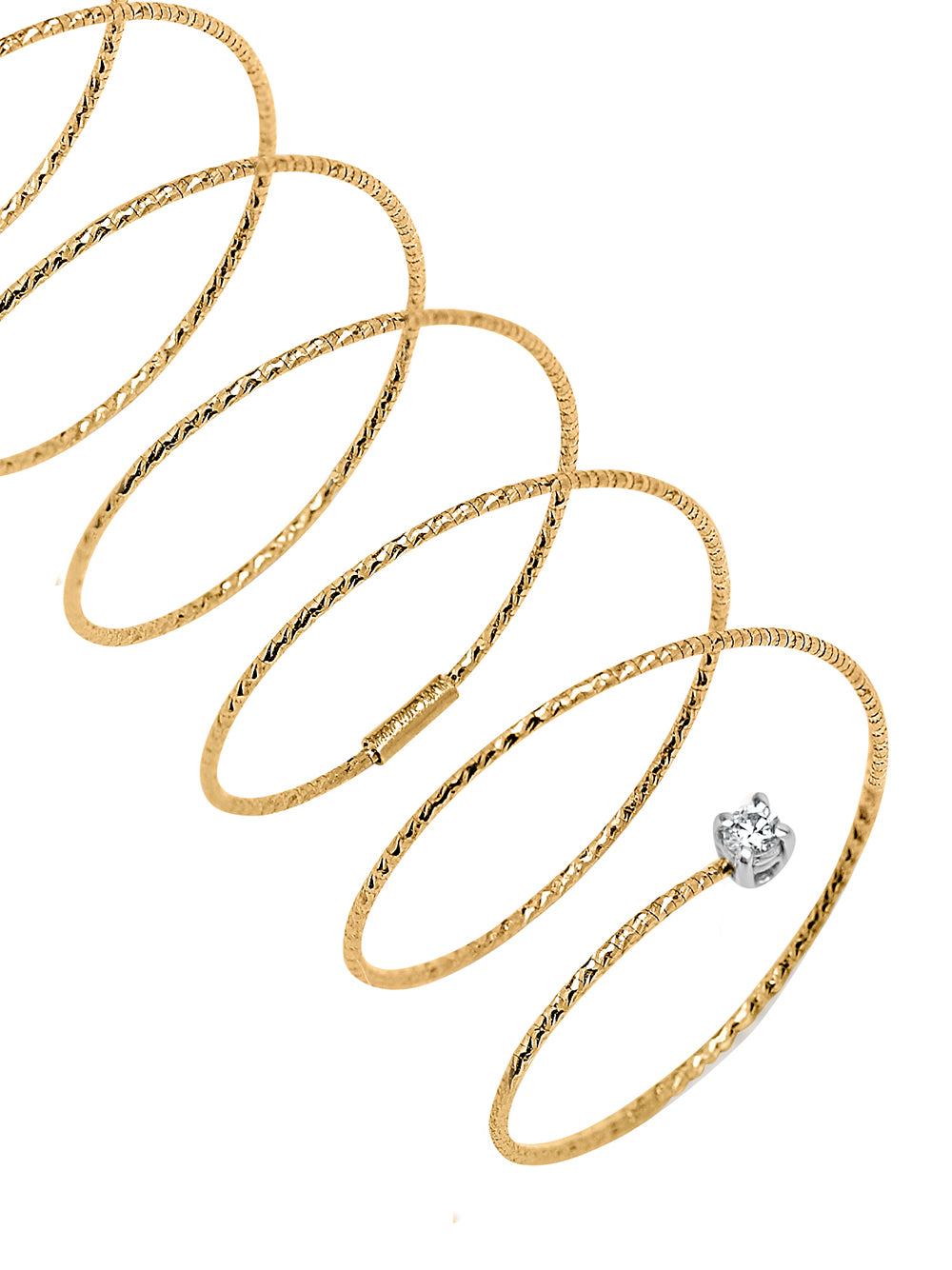 Wire Spiral Ring with Diamond