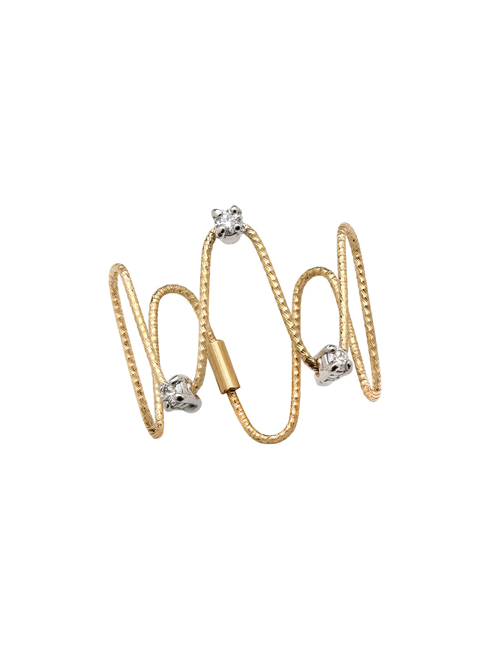 Tri Diamond Wave Ring