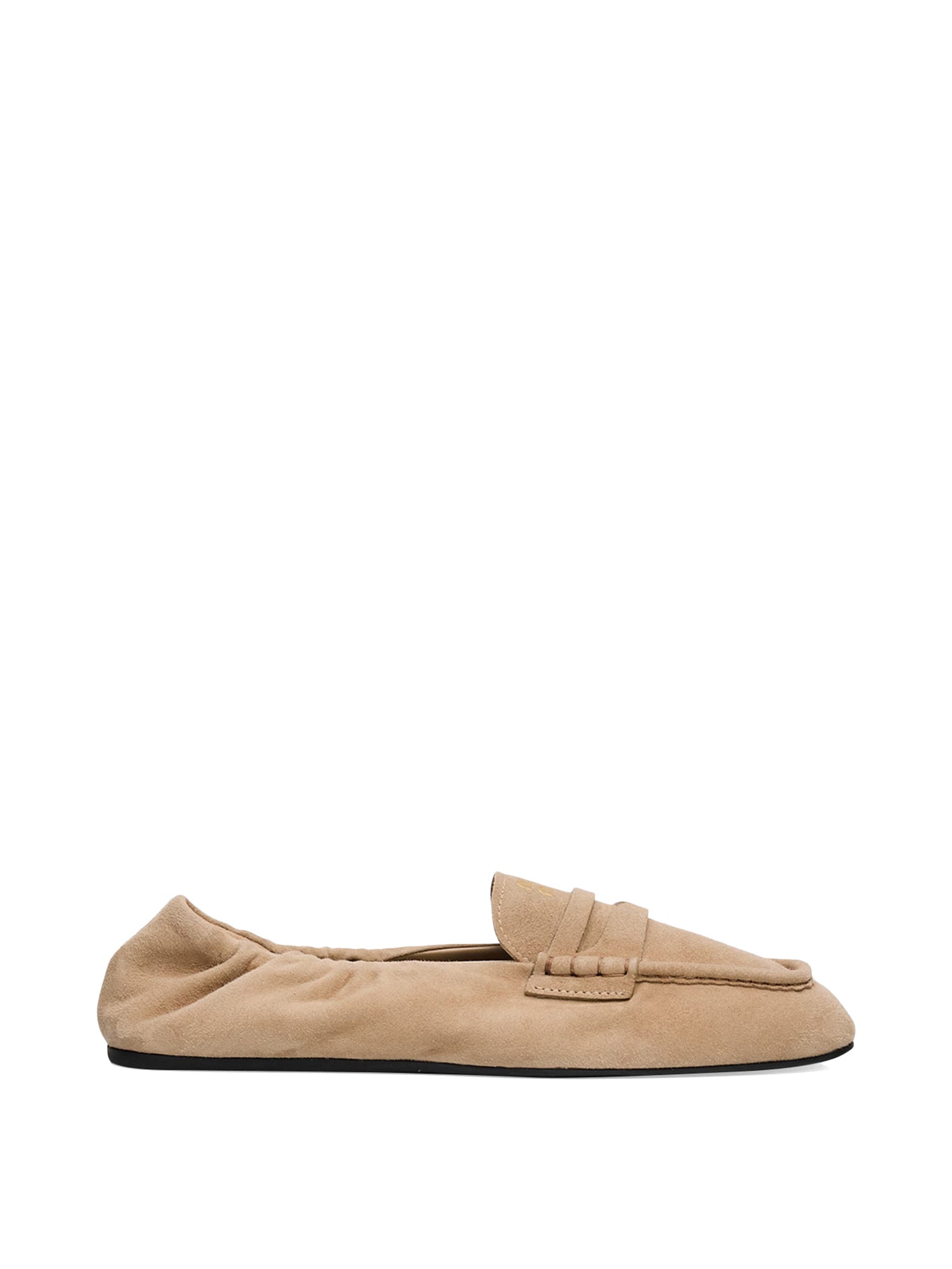 Ruched Suede Moccasins