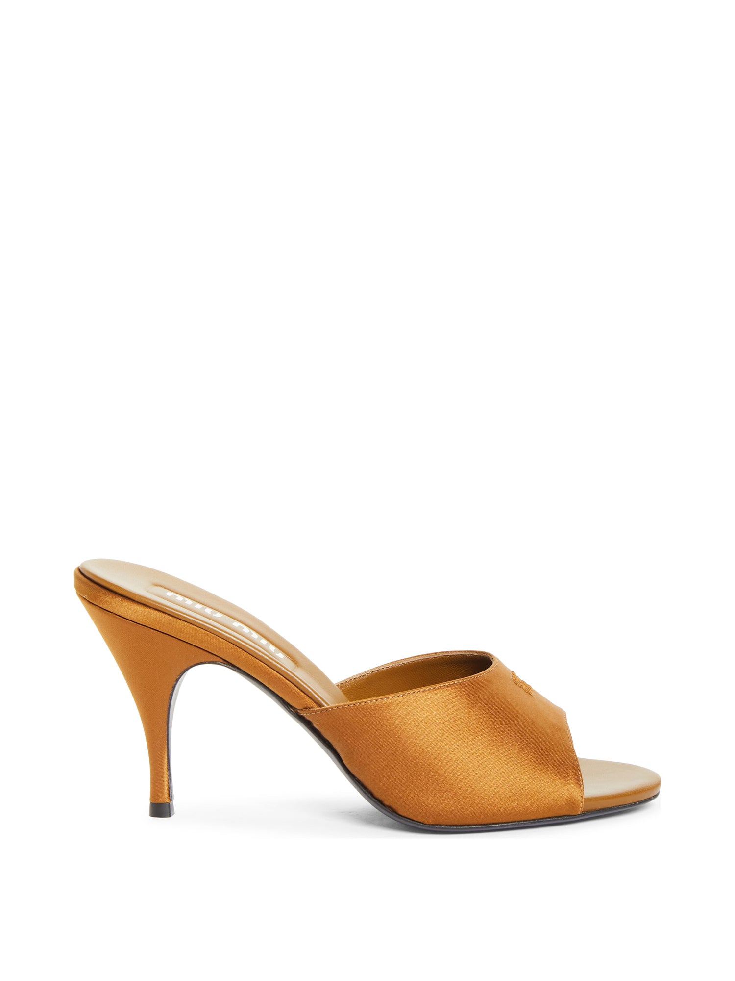 Satin Heeled Mule Sandals