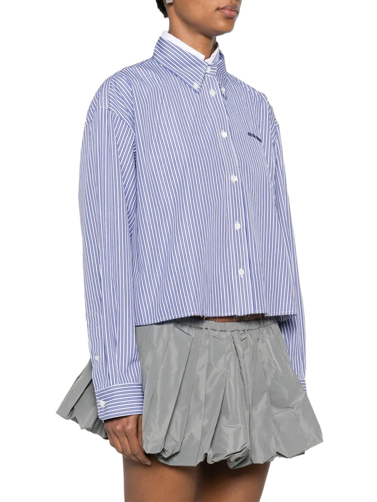 Miu Mu | Striped Poplin Cropped Shirt – Kirna Zabête