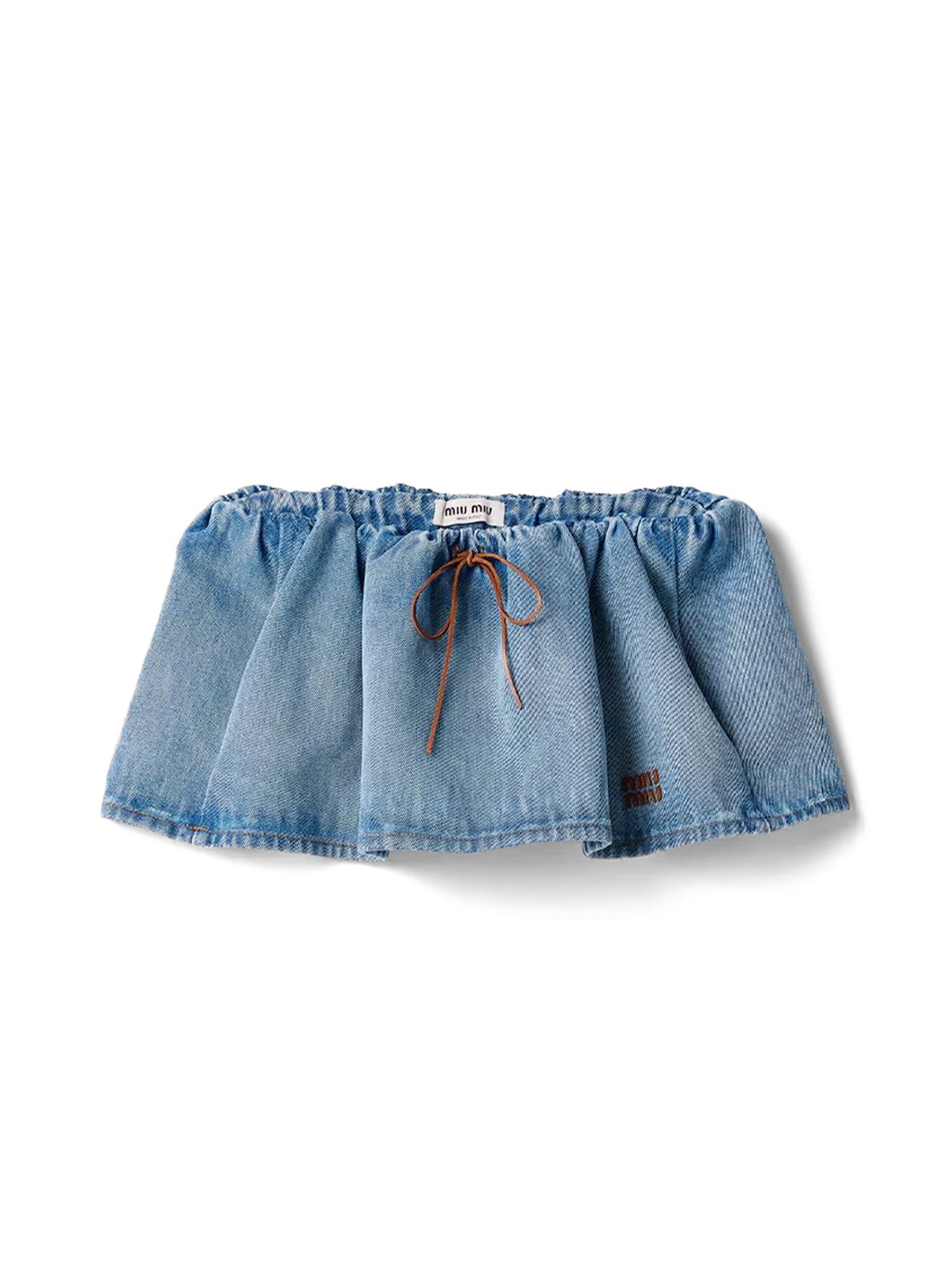 Washed Denim Micro Mini Skirt