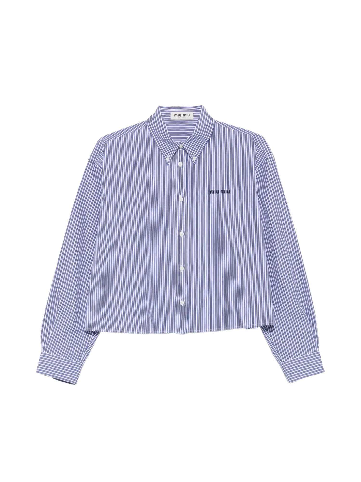 Striped Poplin Cropped Shirt