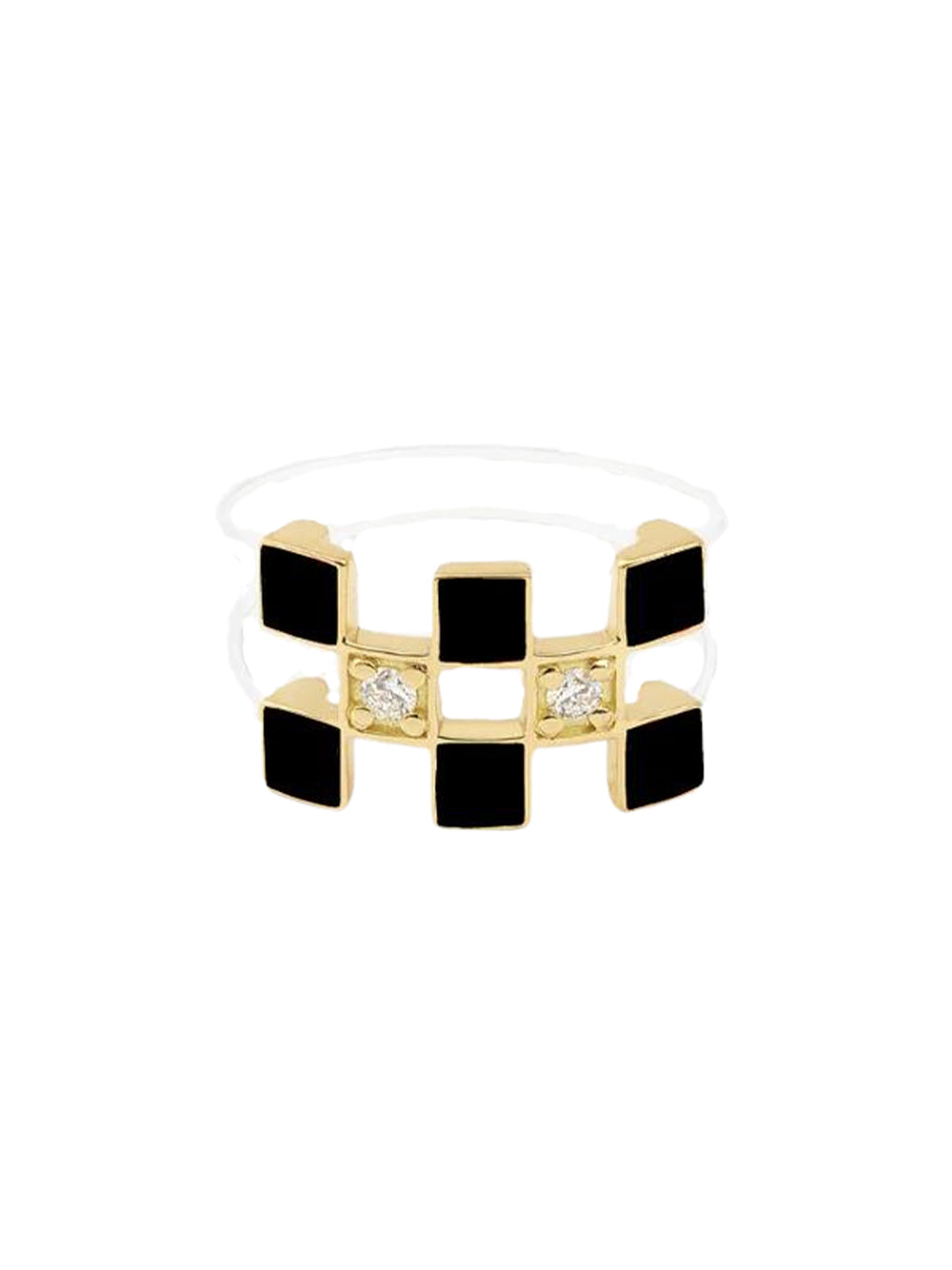Yellow Gold Nylon Illusion Lacquer Ring