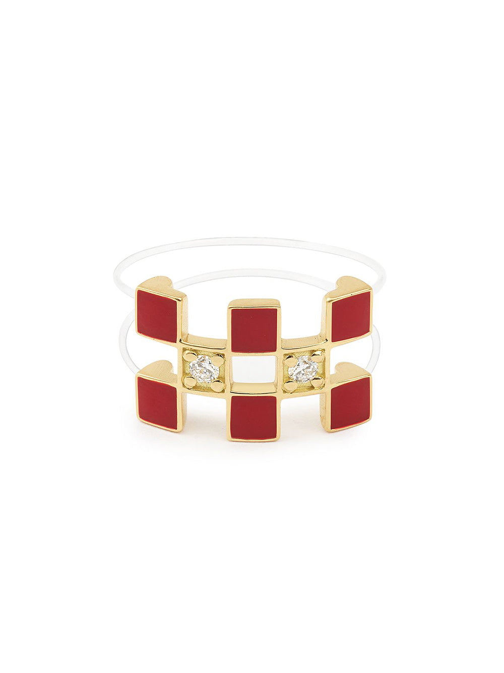 Yellow Gold Nylon Illusion Lacquer Ring