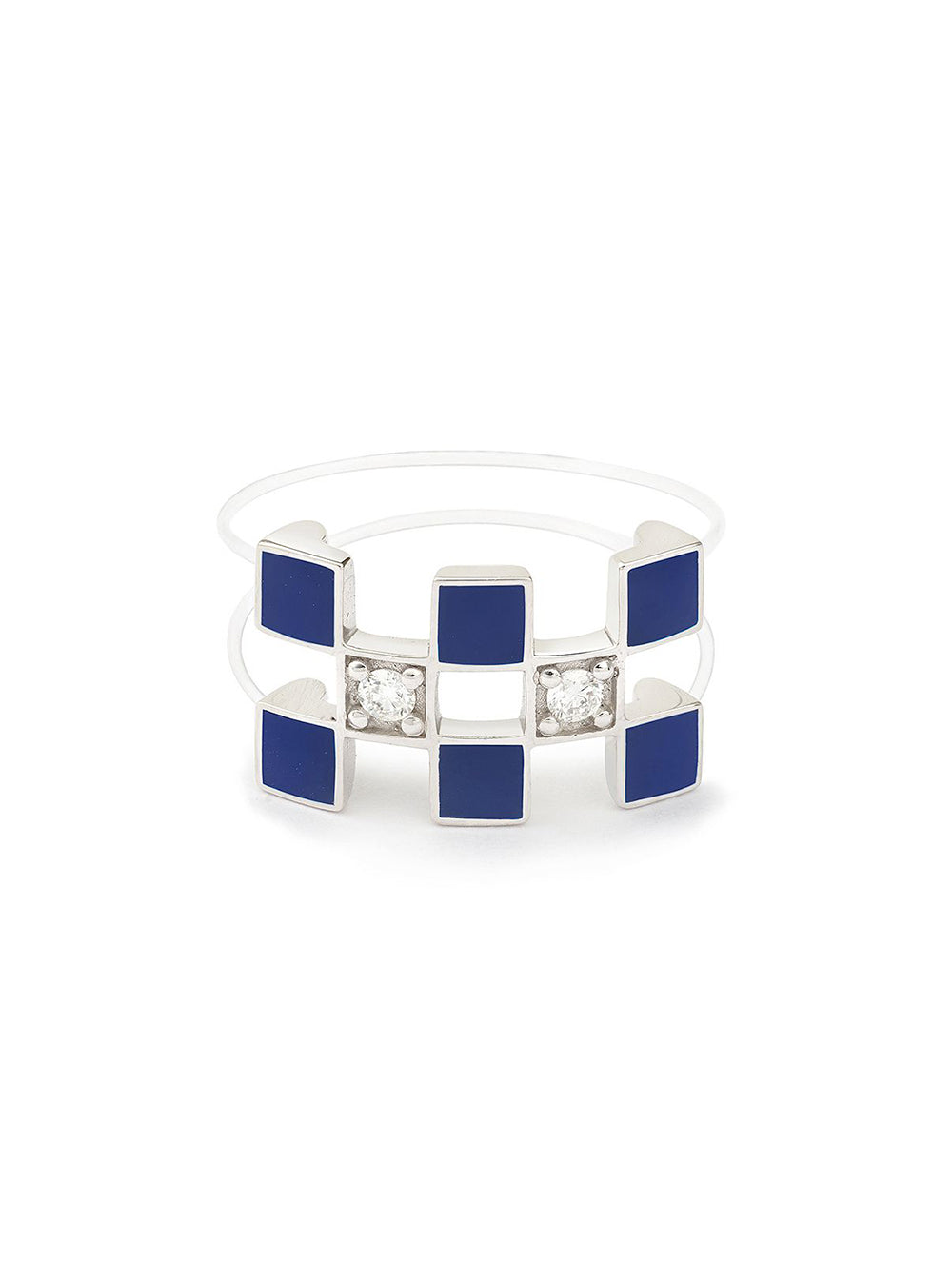 White Gold Nylon Illusion Lacquer Ring