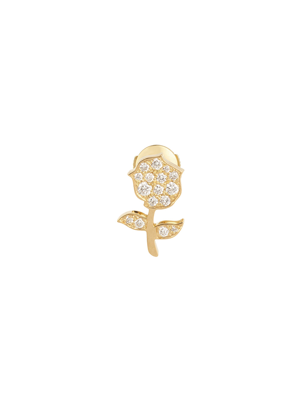 Pavéd Rose Antique Mono Earring