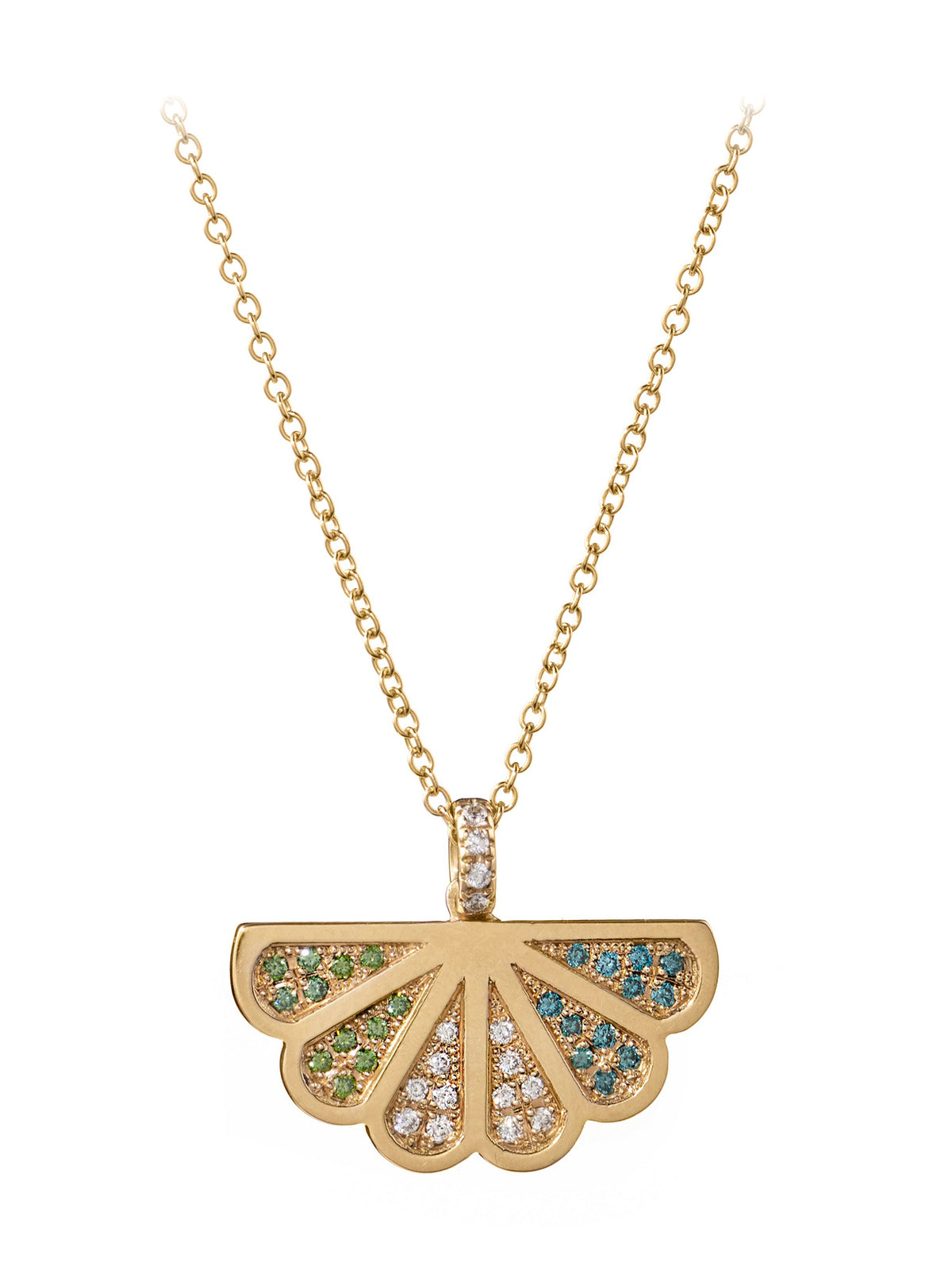 Golden Iris Pendant Necklace