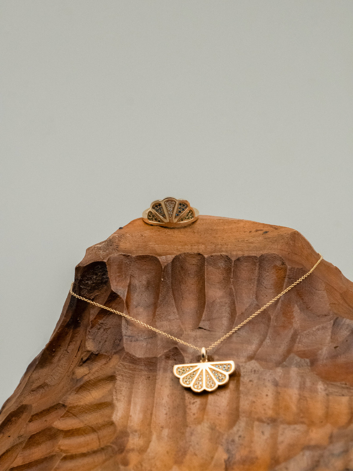 Golden Iris Pendant Necklace