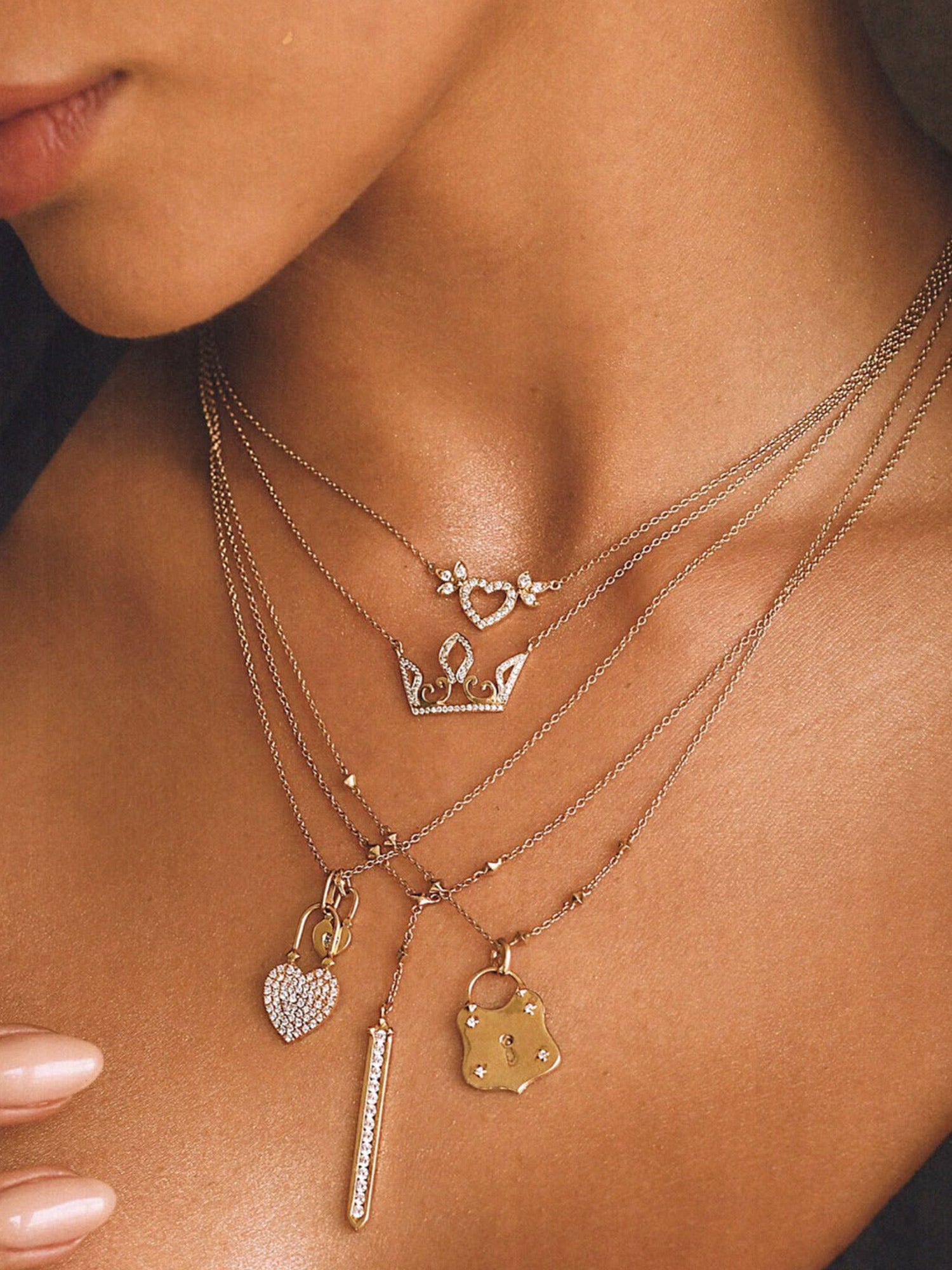 Vajra Diamond Lock Necklace