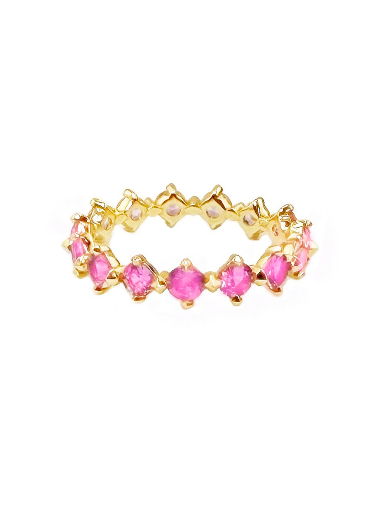 Vajra Pink Sapphire Petite Eternity Band