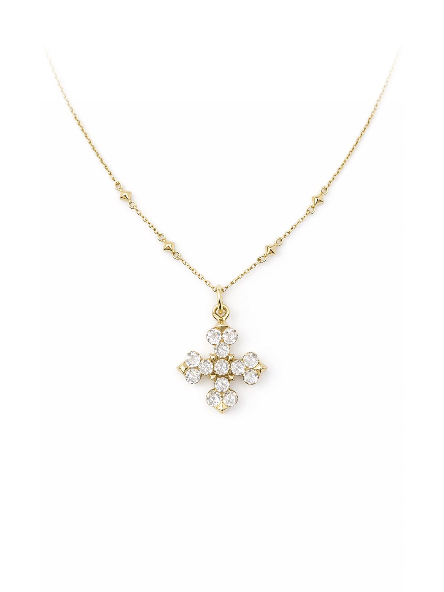 Vajra White Topaz Prayer Necklace