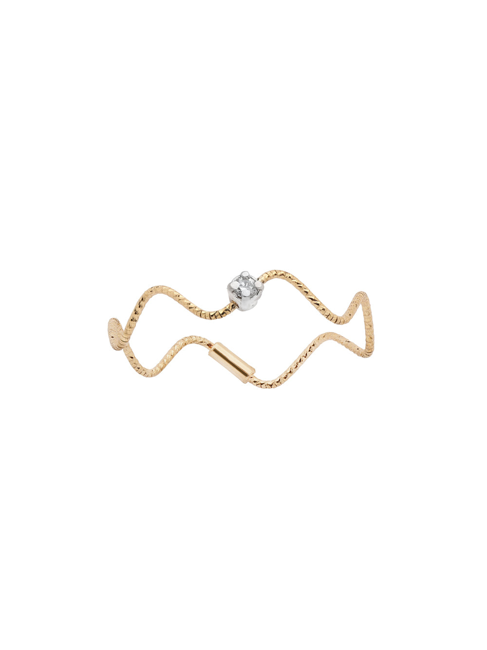 Wave Ring with Diamond