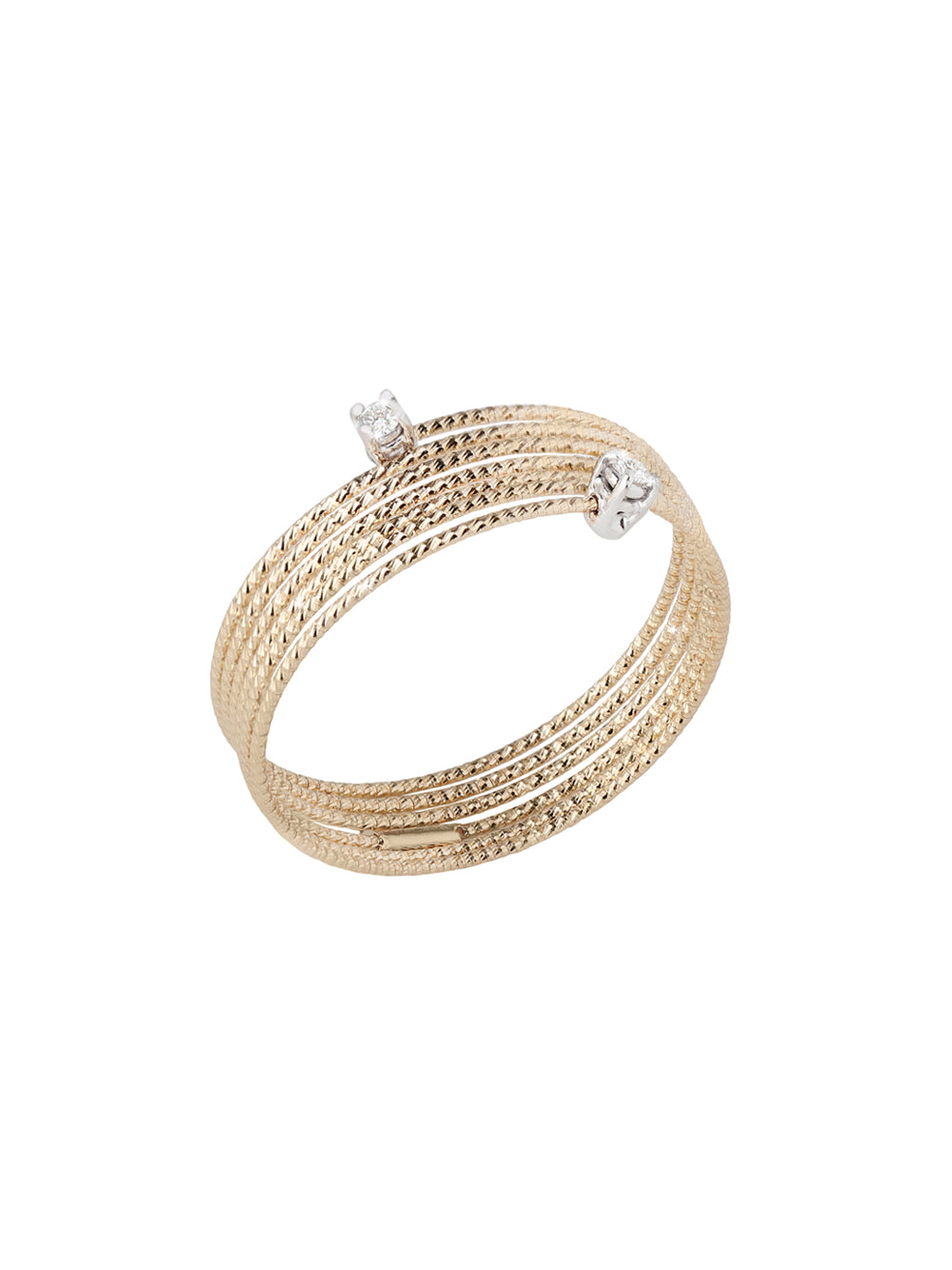 Wire Stacked Ring with Diamond