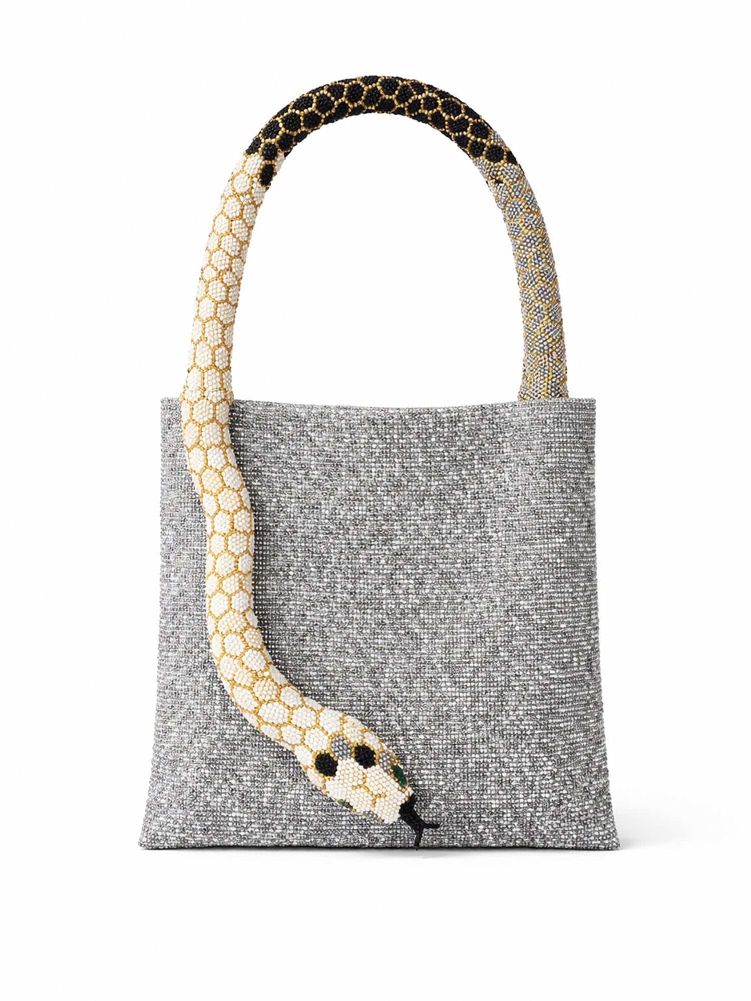 Grey, Cream, and Gold Small Serpent Bag