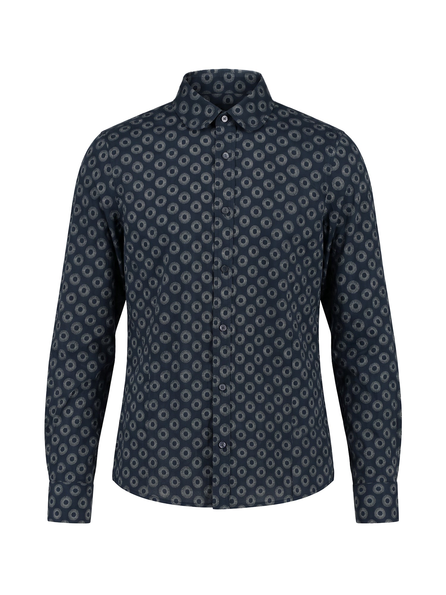 Cotton Sunburst Club Collar Shrunken Shirt