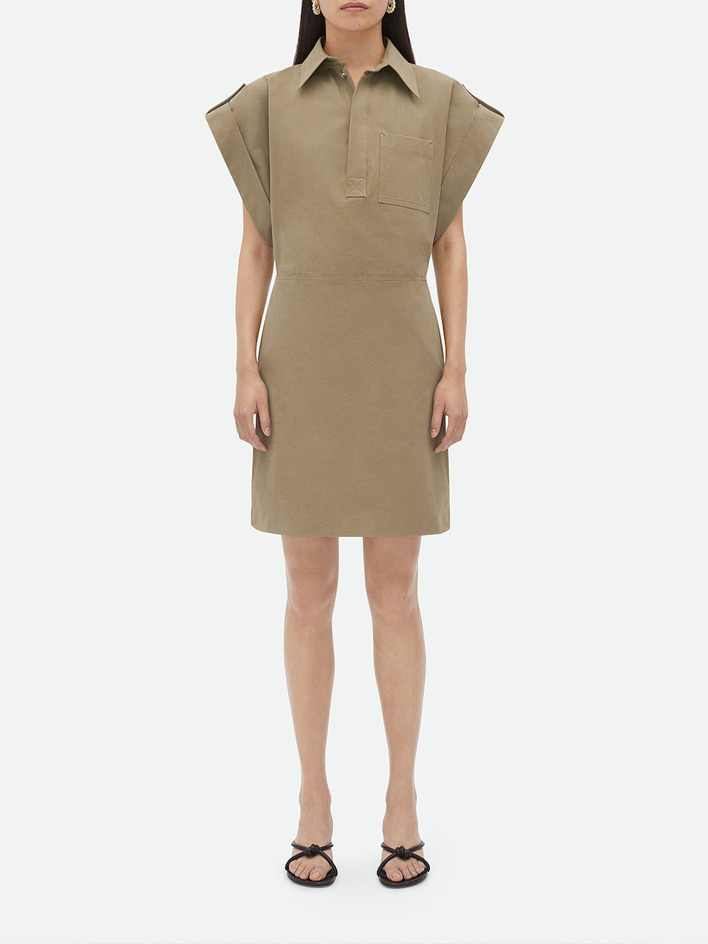 Structured Cotton Mini Dress
