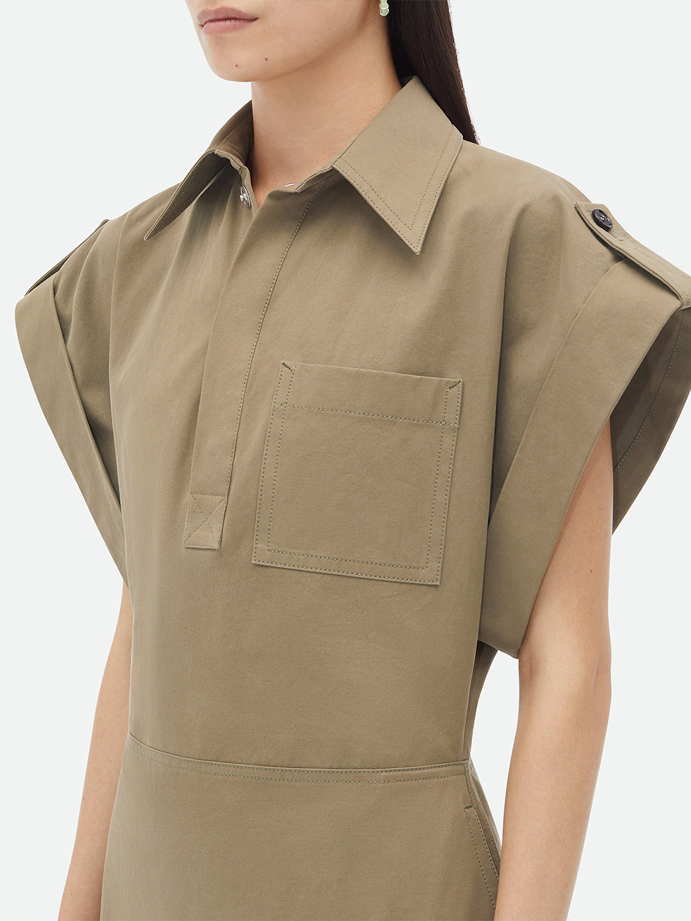 Structured Cotton Mini Dress