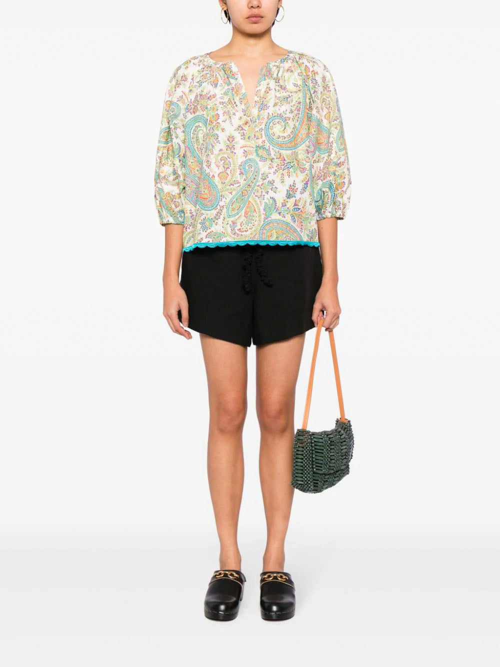Intarsia-Knit Silk Blend Cardigan