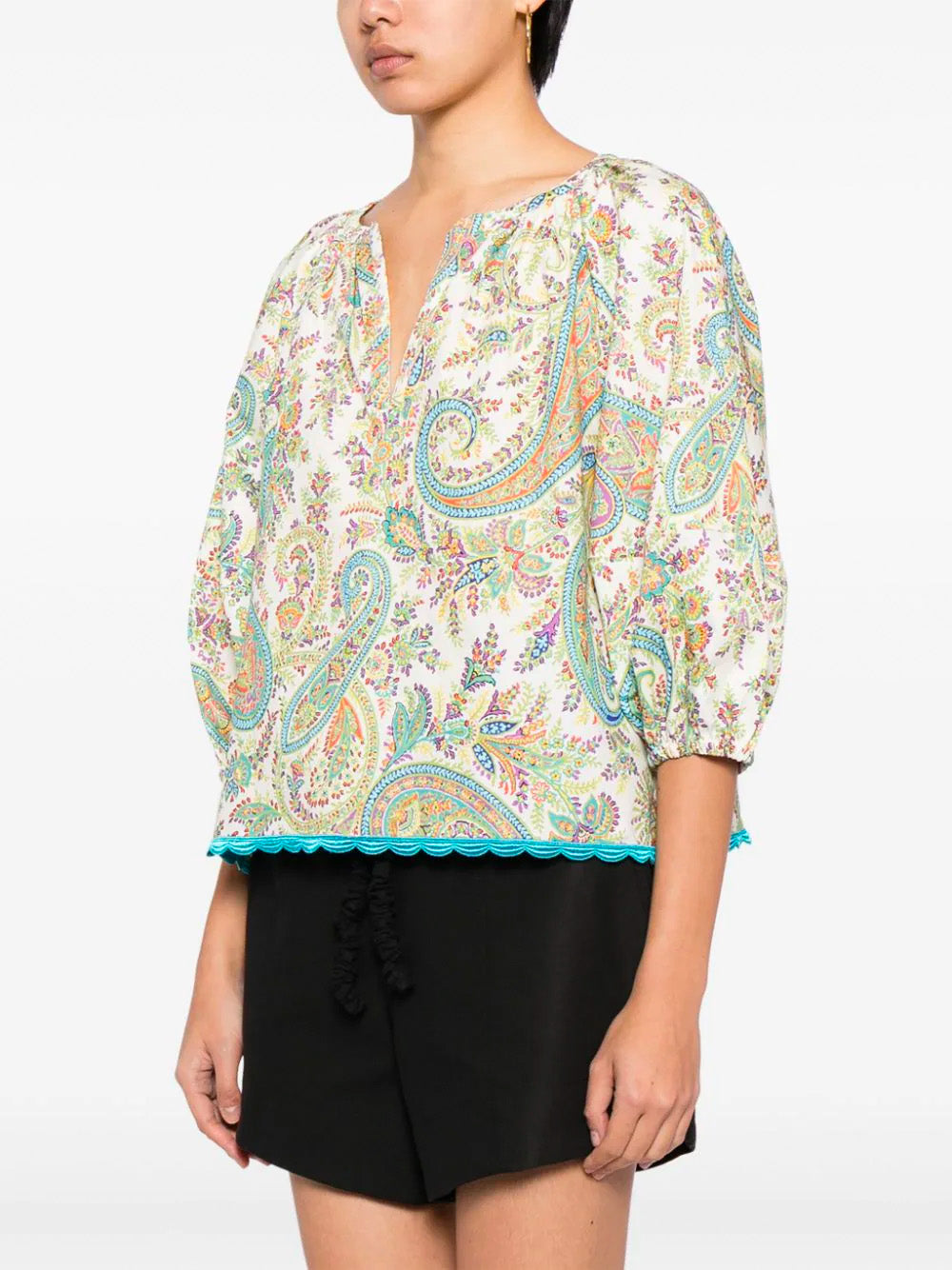 Intarsia-Knit Silk Blend Cardigan