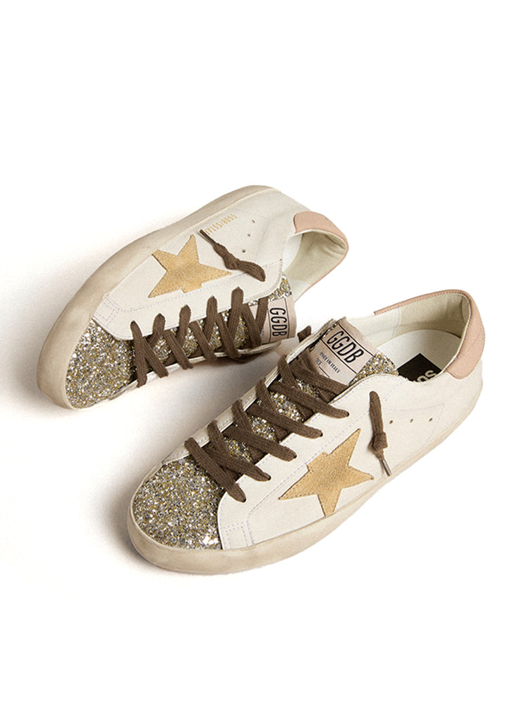 Golden Goose GGDB Hi Star Sneakers 37 7 Zebra Glitter Star