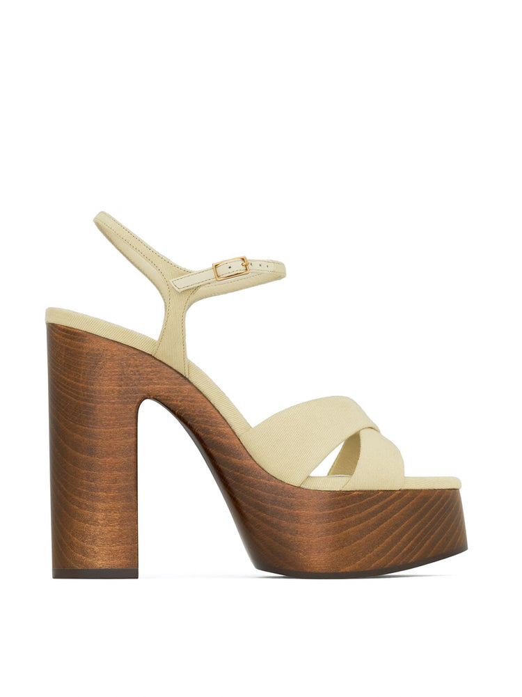 Saint Laurent Canvas Bianca Platform Sandals – Kirna Zabête