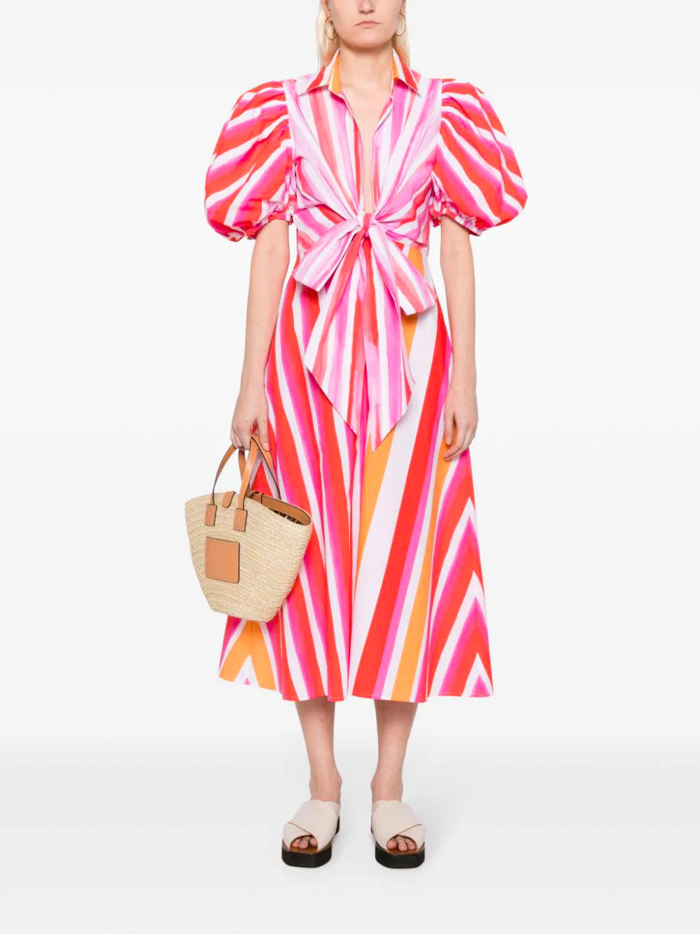Silvia Tcherassi Laurina striped maxi skirt - Orange