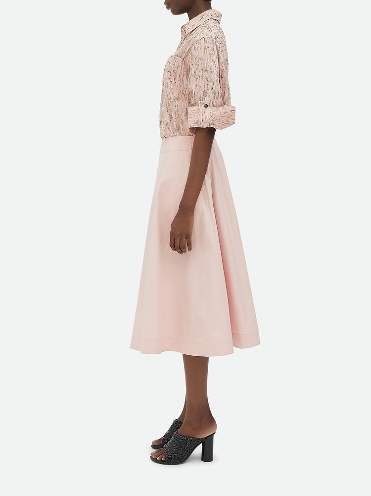 スカート BOTTEGA VENETA PRINTED SILK SKIRT Bottega Veneta Silk Polka-Dots Printed Knee-Length Skirt