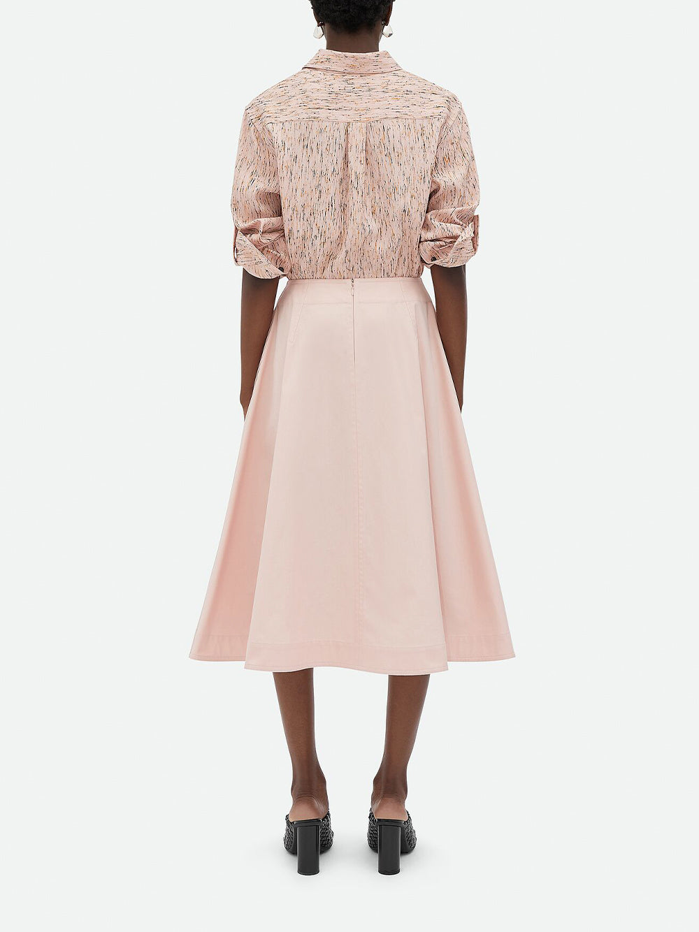 Compact Cotton Midi Skirt