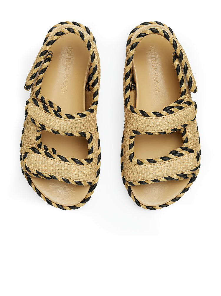 サンダル BOTTEGA VENETA SS24 LEATHER SANDAL (775305 V3HB01000) BOTTEGA VENETA ボッテガヴェネタ サンダル TRIP トリップ