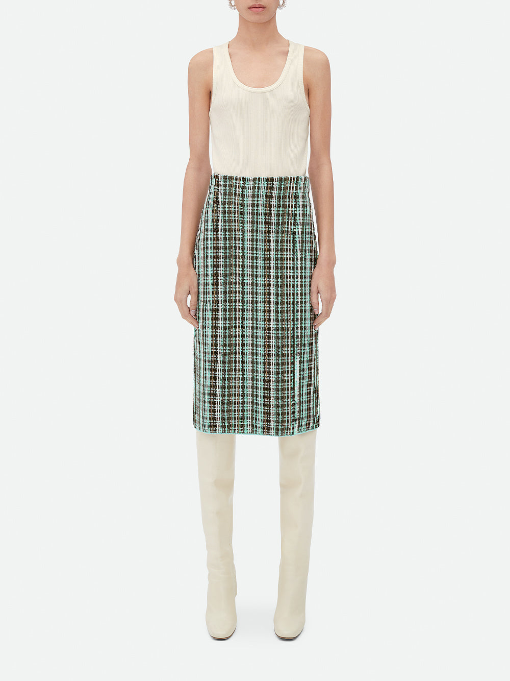 Checked Midi Skirt