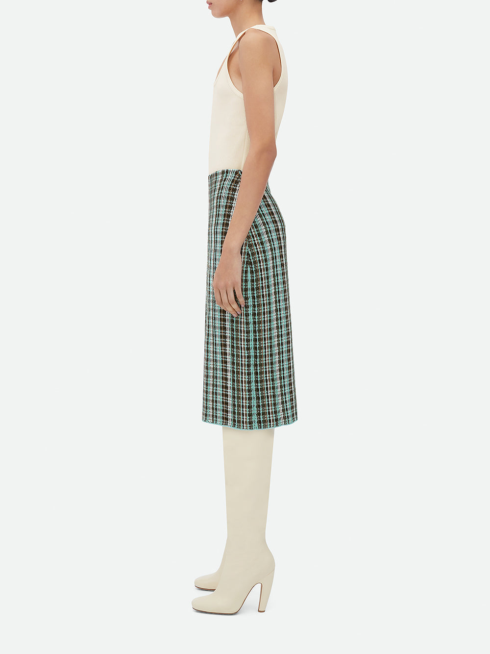 Checked Midi Skirt