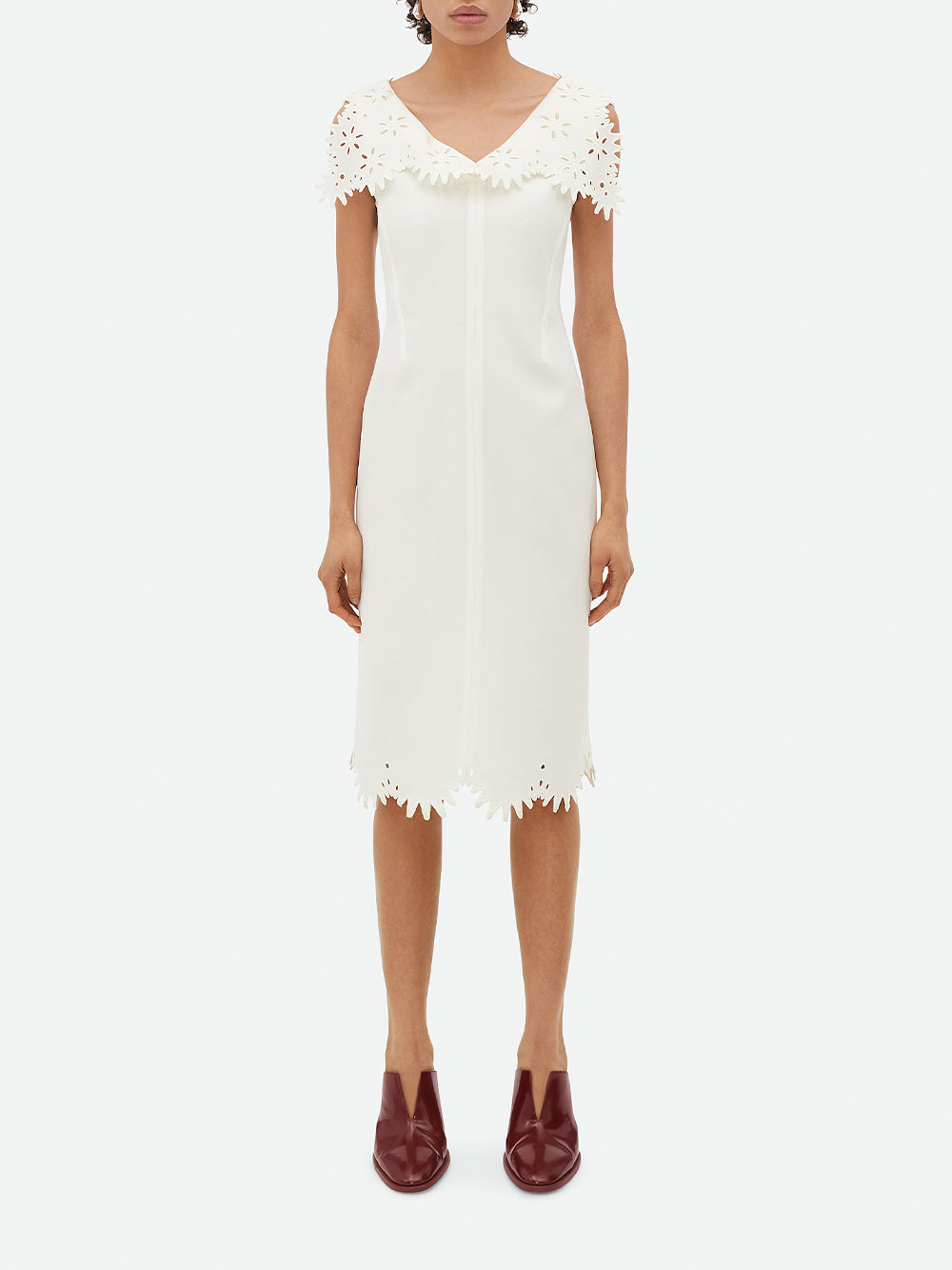 English Embroidery Midi Dress