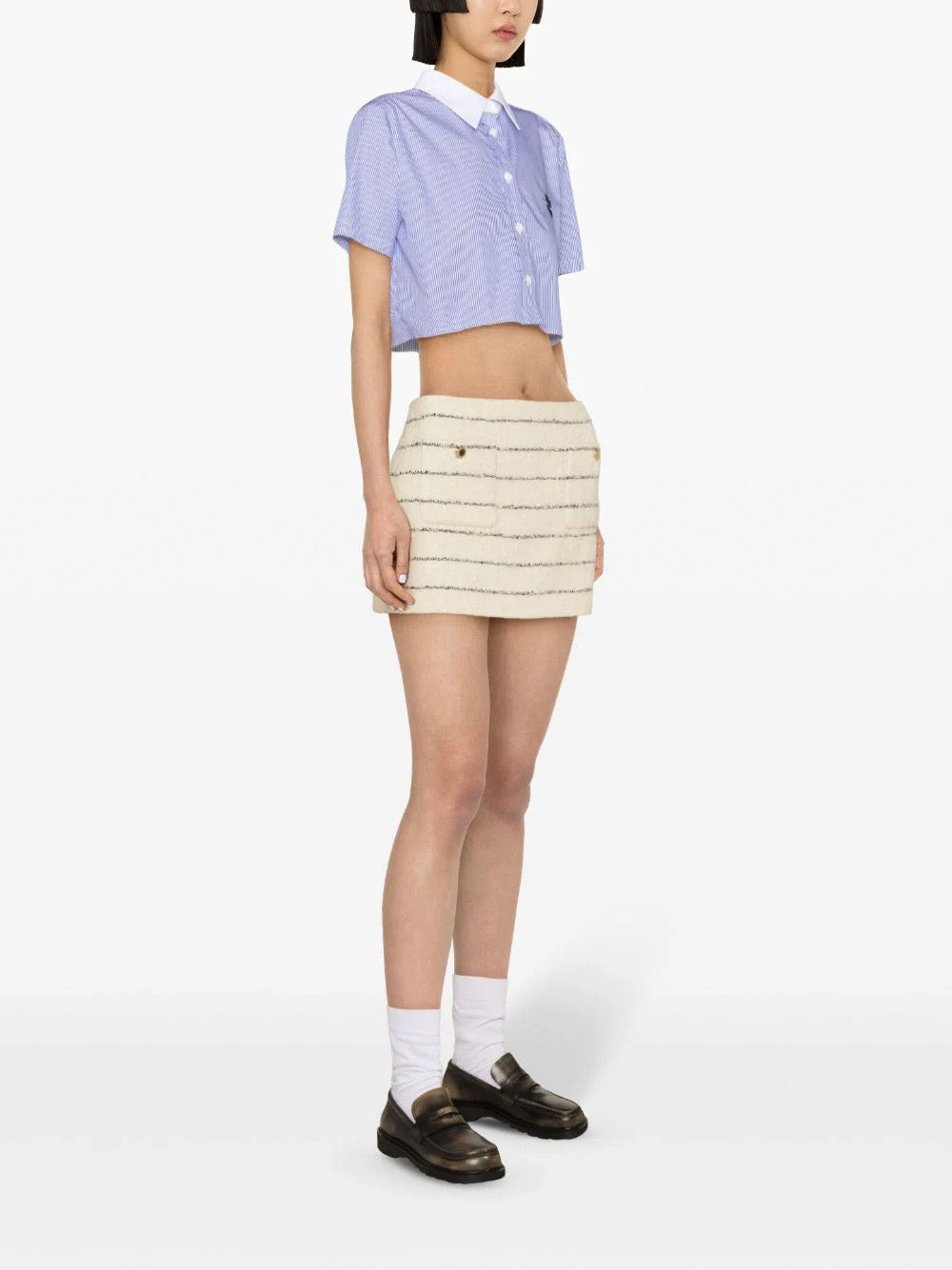 Striped Tweed Mini Skirt