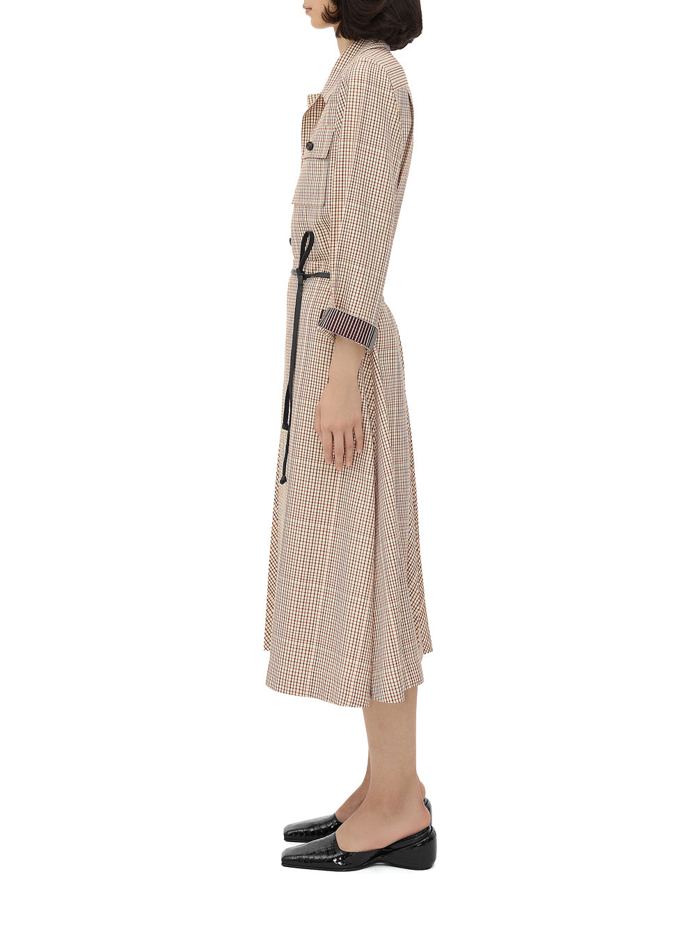 Check Viscose Midi Skirt