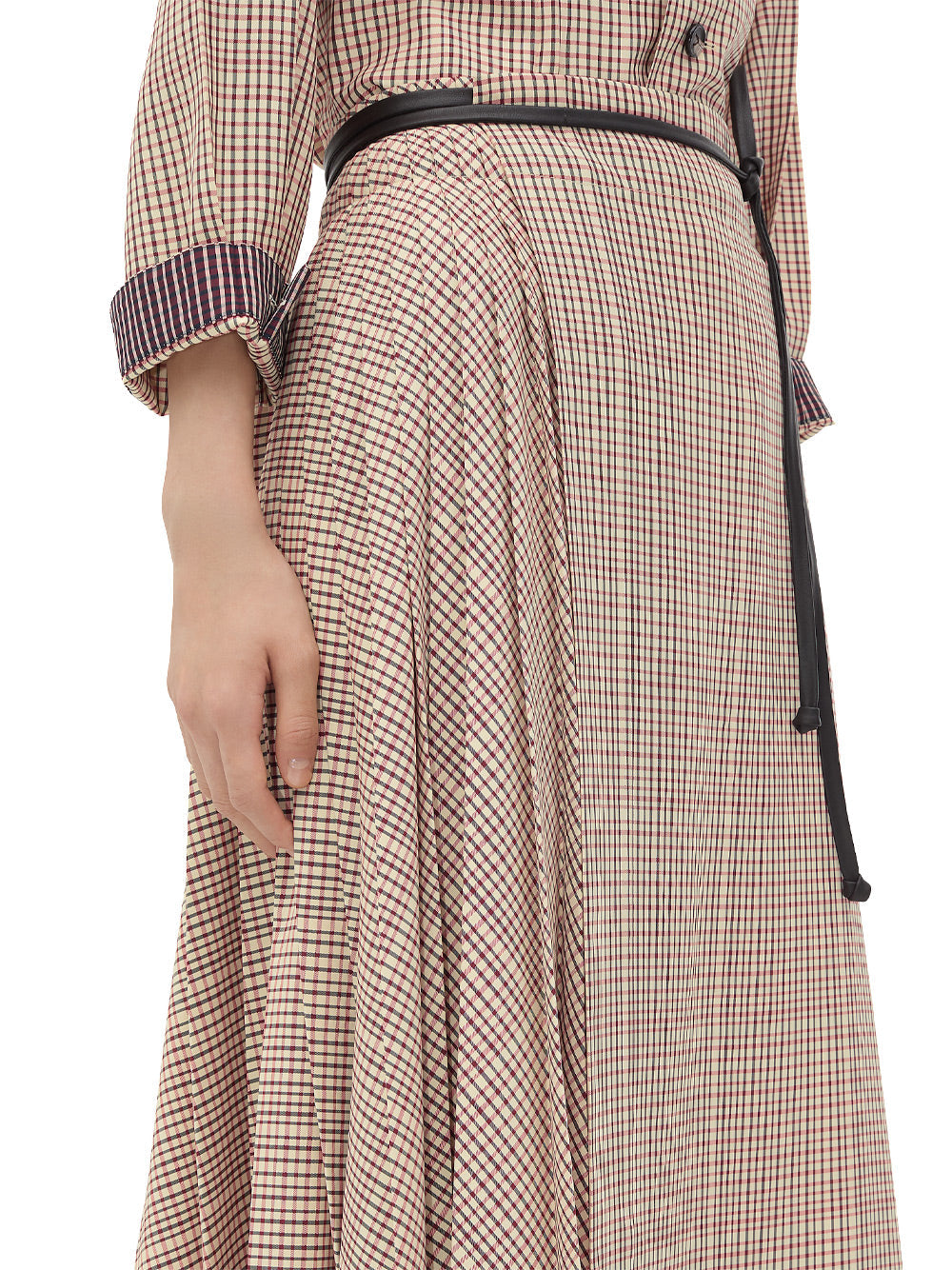 Check Viscose Midi Skirt