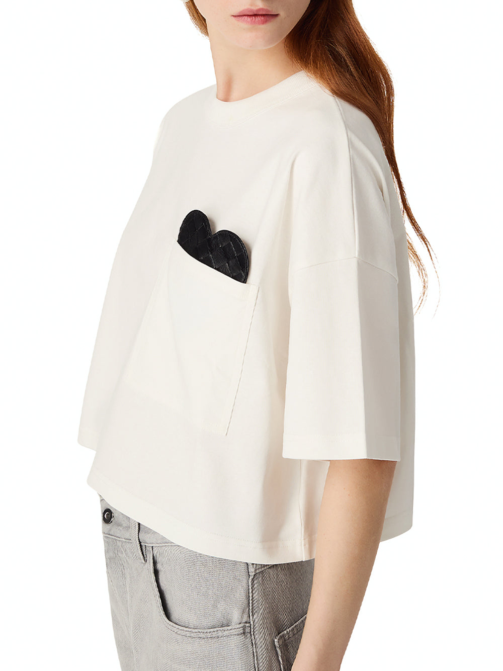 Soft Cotton Jersey T-Shirt with Heart Detail