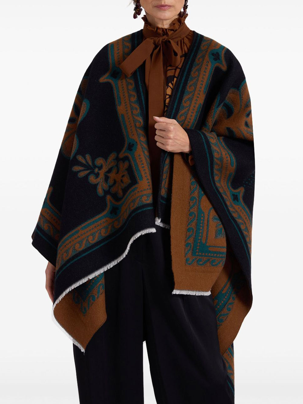 Silk Wool Poncho