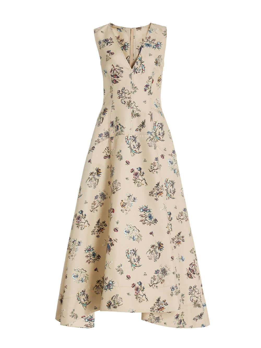 Floral Cotton-Silk Poplin Dress