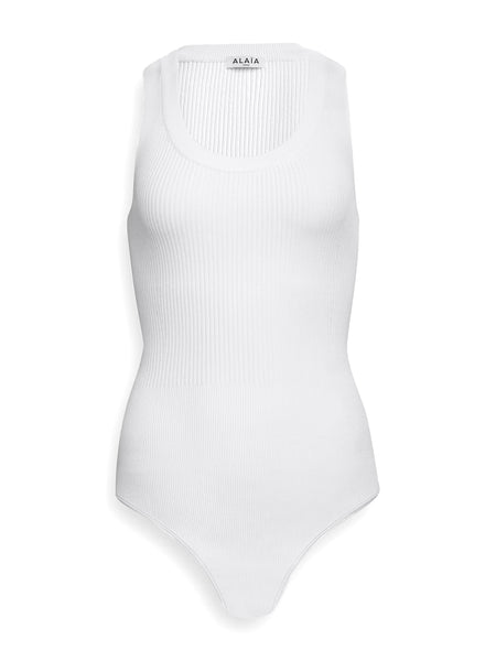 オールインワン・サロペット ALAIA Women Bodysuit Tops AA9B0353K017A 000 White Cutout bodysuit in white - Alaia | Mytheresa