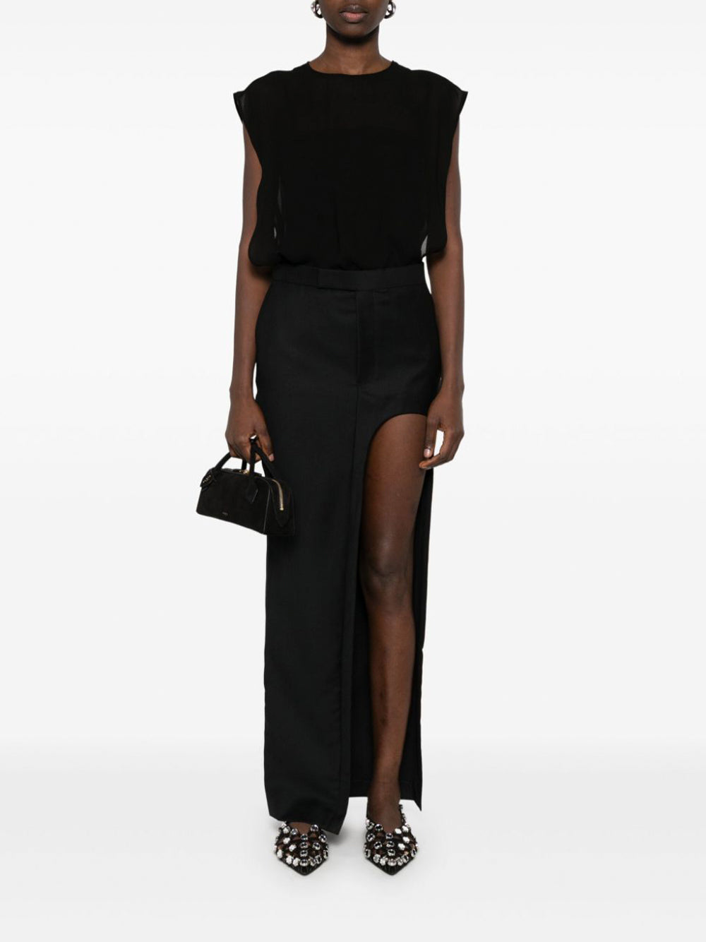 Layered Lace and Georgette Bodysuit