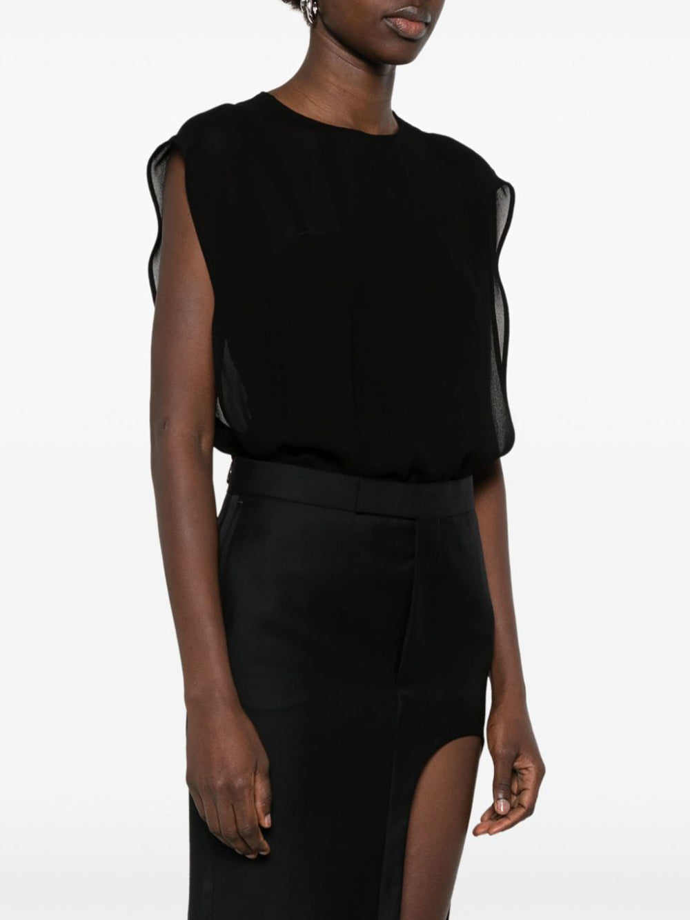 Layered Lace and Georgette Bodysuit