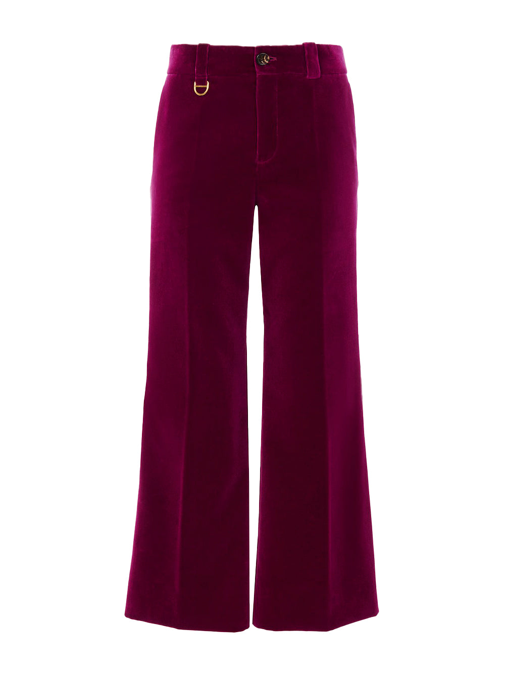 Cropped Velvet Bootcut Pants